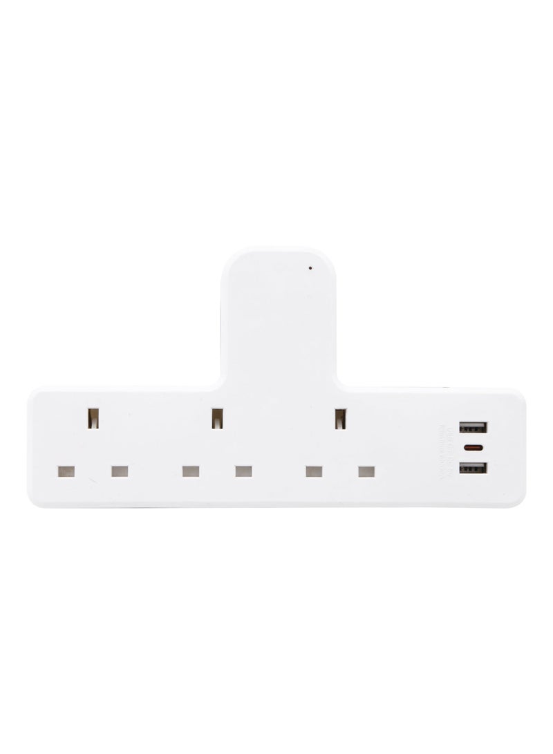 MOVAL Wall Power Extension – 3 Outlets, 2 USB + Type-C Ports, Light Indicator, Compact Safe Design - Image 1